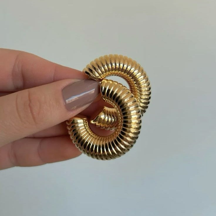 Bold Interlocking Hoop Earrings