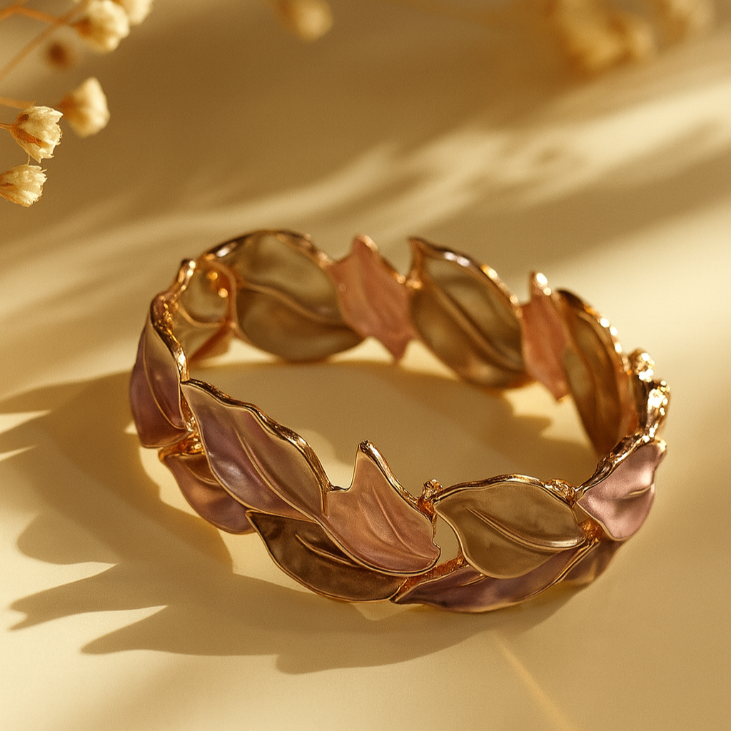 Leaf Motif Enamel Bracelet