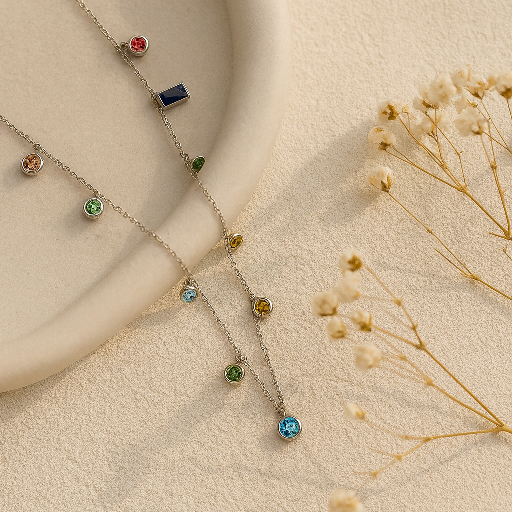 Multi-Gemstone Charm Bracelet