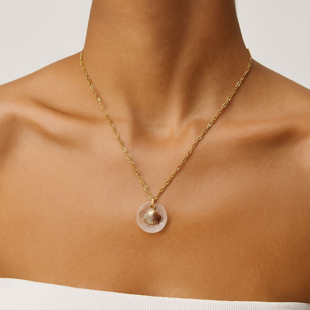 Golden Seashell Charm Necklace