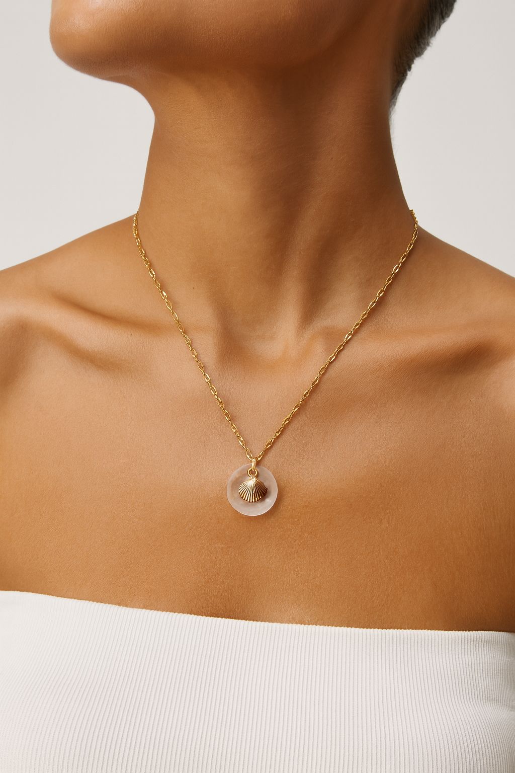 Golden Seashell Charm Necklace