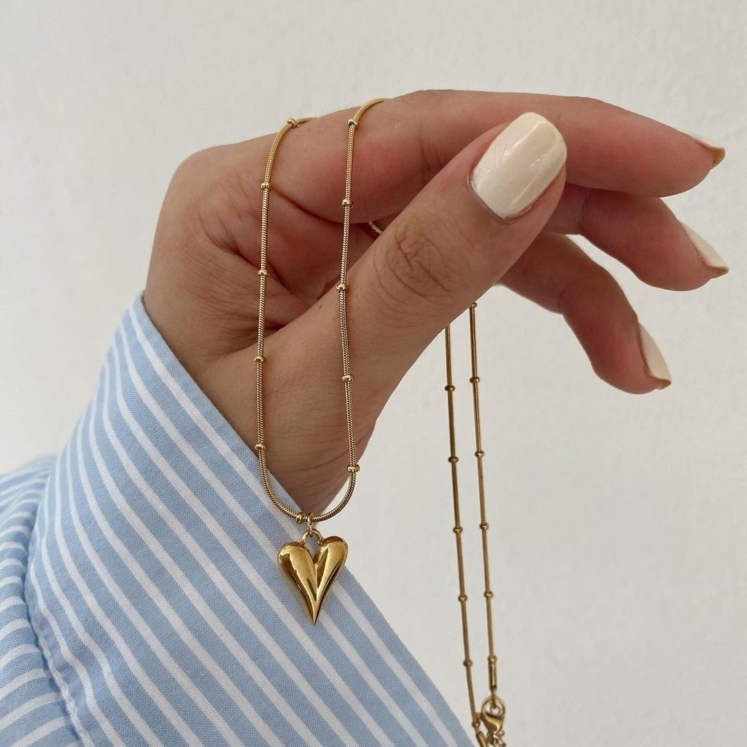 Golden Heart Pendant Necklace