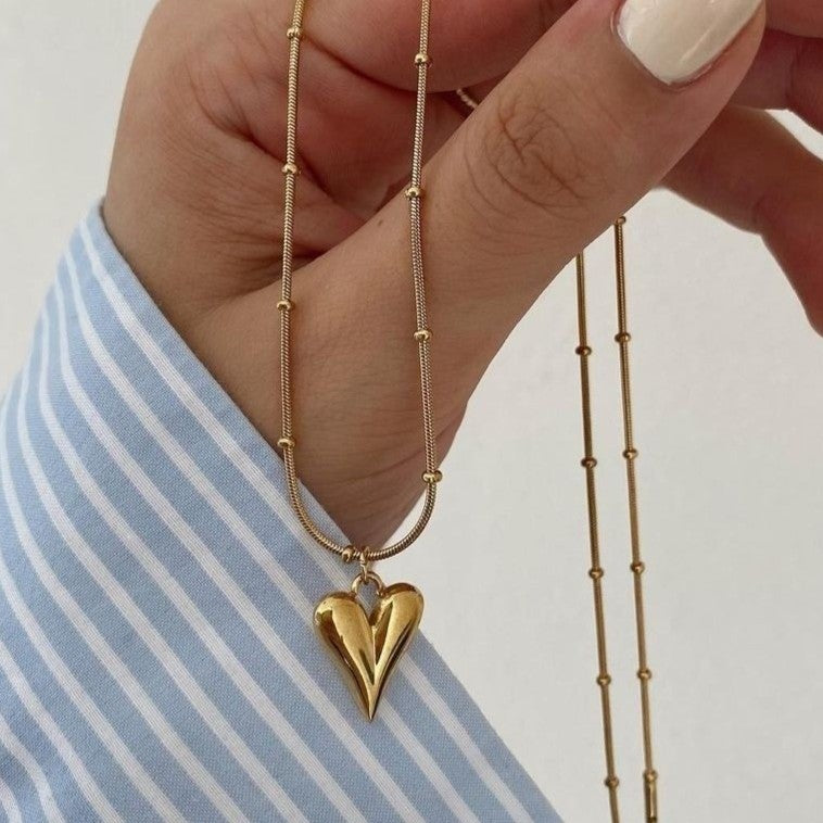 Golden Heart Pendant Necklace