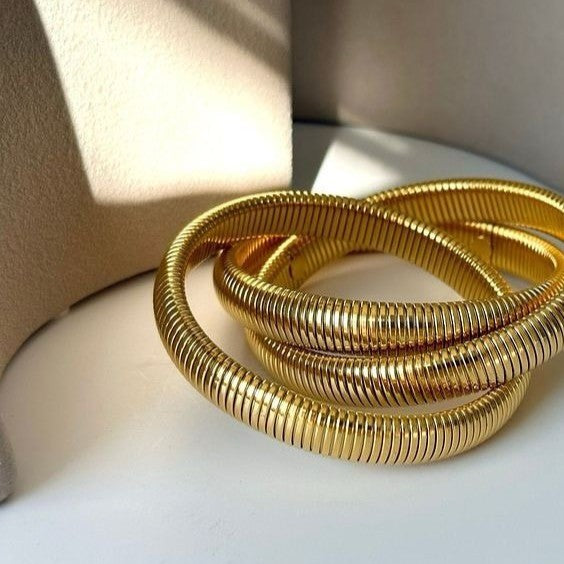 Gold Coil Wrap Bracelet