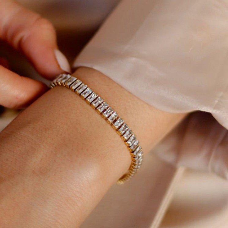 Gold & Crystal Tennis Bracelet