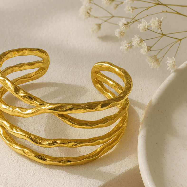 Gold Cuff Bangle