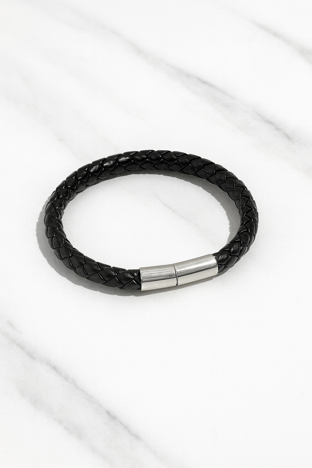 Black Braided Leather Bracelet