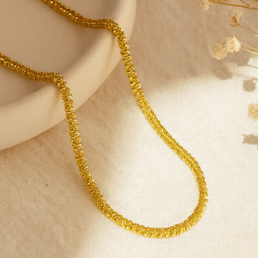 Gold Rope Chain Necklace