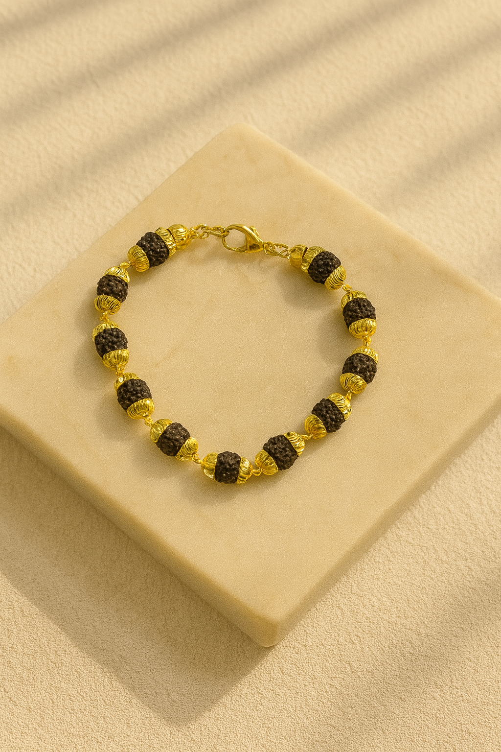 Gold-Plated Rudraksha Bracele