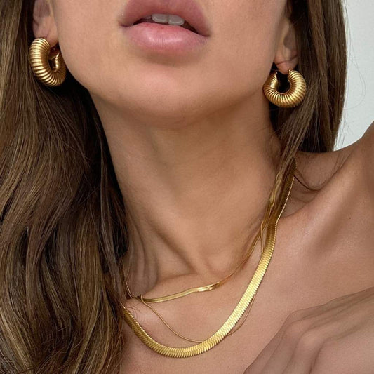 Bold Interlocking Hoop Earrings