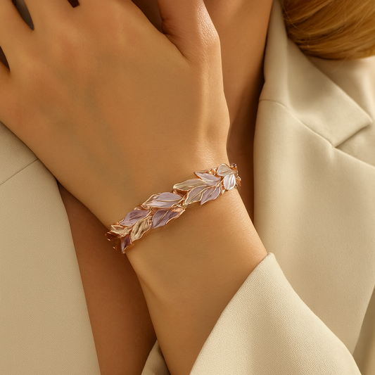 Leaf Motif Enamel Bracelet