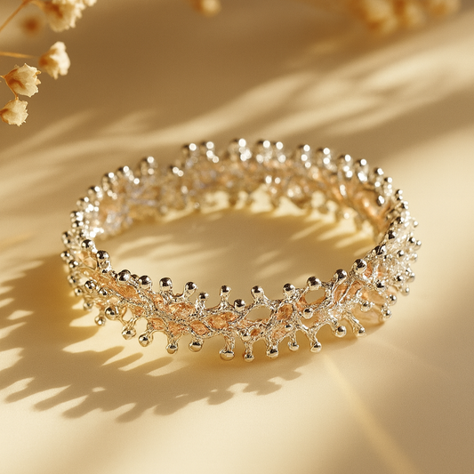 Coral-Inspired Silver Bracelet
