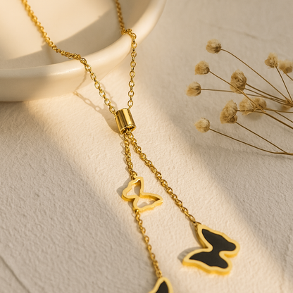 Golden Butterfly Pendant Necklace