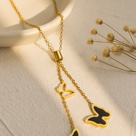 Golden Butterfly Pendant Necklace