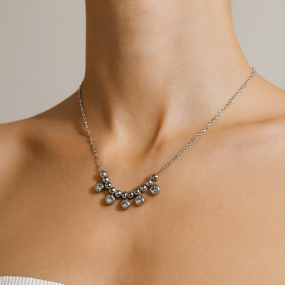 Silver Sparkle Drop Necklace