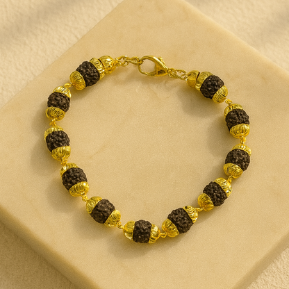 Gold-Plated Rudraksha Bracele
