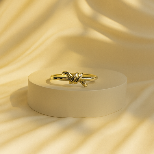 Classic Knot Gold Band adjustable ring