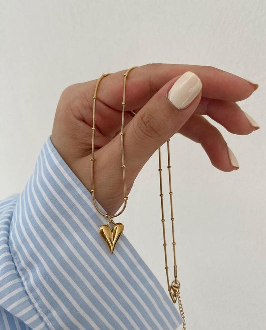 Golden Heart Pendant Necklace