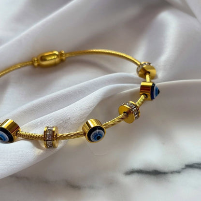 Gold Evil Eye Charm Bracelet