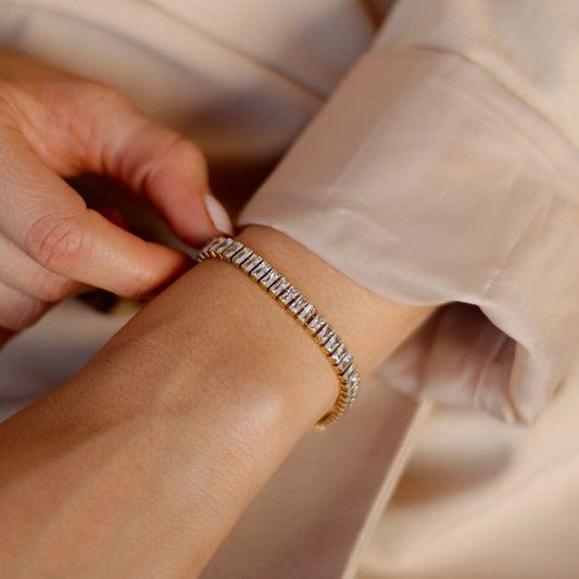 Gold & Crystal Tennis Bracelet