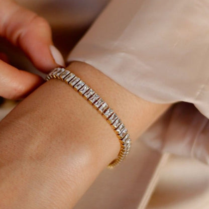 Gold & Crystal Tennis Bracelet