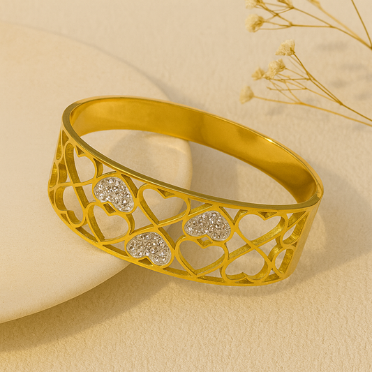 Timeless Love Heart Gold Bangle