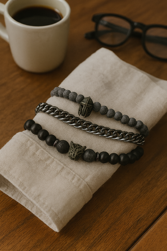 Warrior Beaded & Chain Bracelet Set
