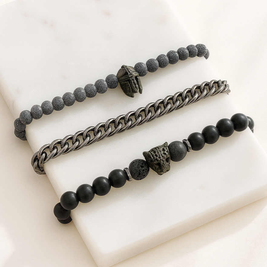 Black Warrior Bracelet Set