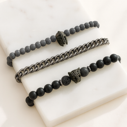 Black Warrior Bracelet Set