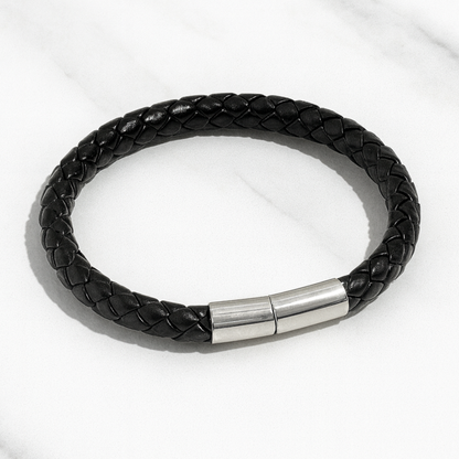 Black Braided Leather Bracelet