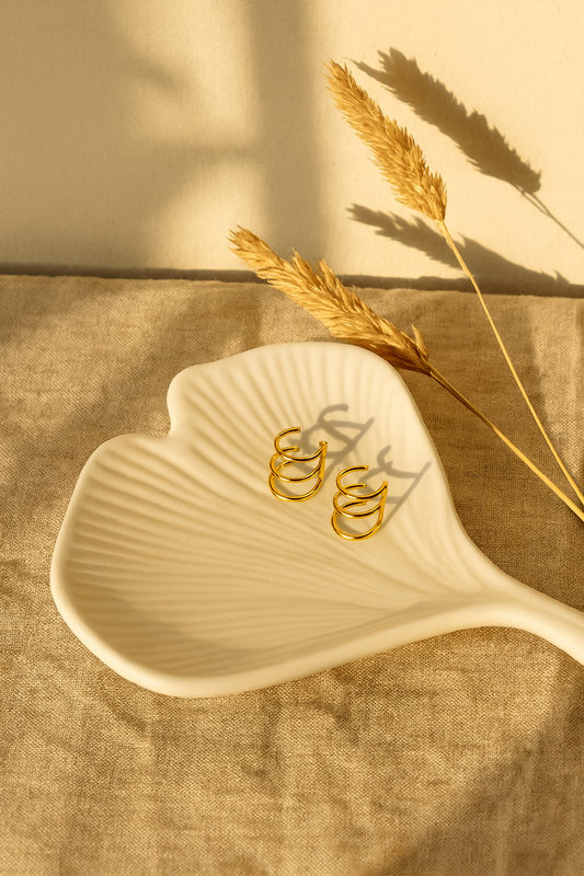 Triple Hoop Gold Earrings