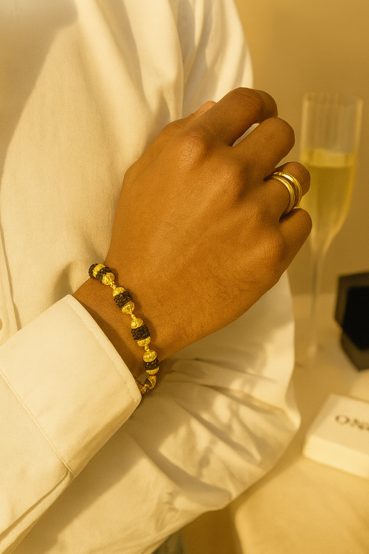 Gold-Plated Rudraksha Bracele